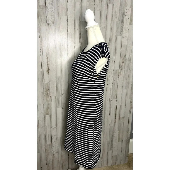 Talbots Petite Women's Size Small Striped T-Shirt Dress Multicolor Short Sleeve - Picture 4 of 5